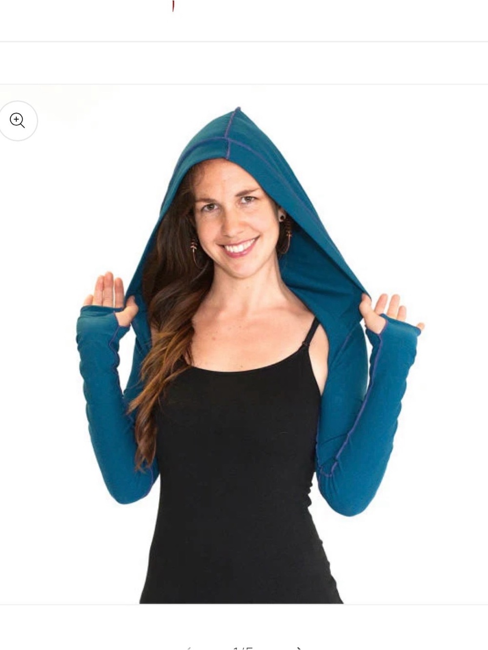 Teal hooded shrug. Gym coverup